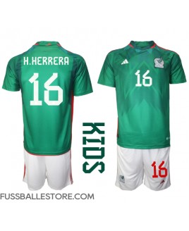 Günstige Mexiko Hector Herrera #16 Heimtrikotsatz Kinder WM 2022 Kurzarm (+ Kurze Hosen)